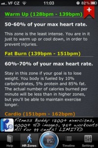 Heart Rate vysvětlivky