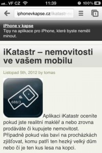iPhonevkapse.cz v Chrome